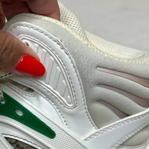 Gucci White Leather GG Monogram High-Top Sneakers Size 7 Mens Basketball Shoes - Picture 13 of 15